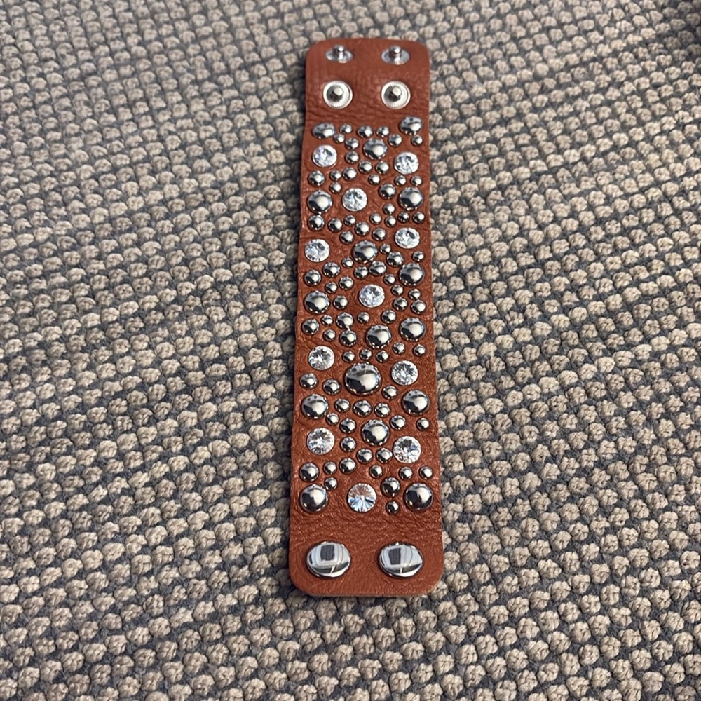 Brand new never worn Women’s leather studded bracelet in box
